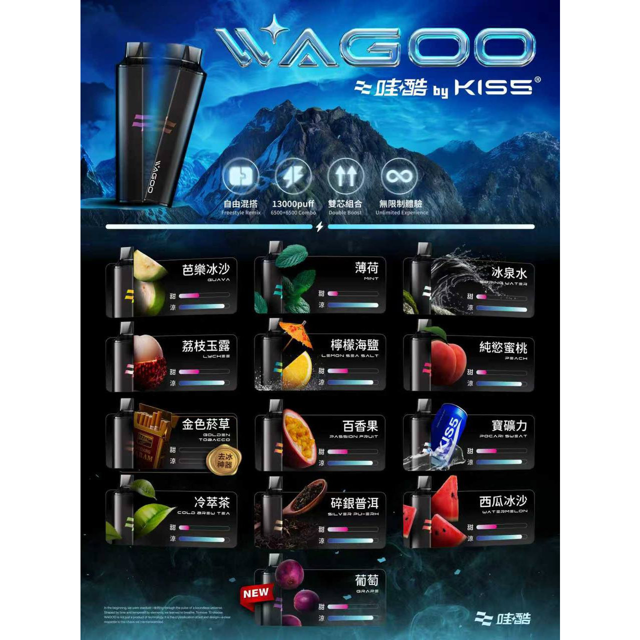 <pre>
<strong>WAGOO x KISS 6500口 </strong>
<strong>拋棄式/一次性</strong></pre>